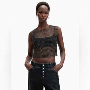 ALLSAINTS Calytrix Fishnet Sparkle Top (8)